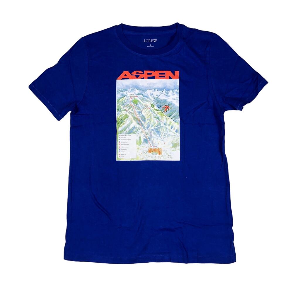 J.Crew Womens Small Shirt Aspen broken-in jersey T-shirt For Women BM870 Blue